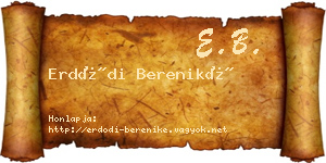Erdődi Bereniké névjegykártya